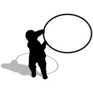Young Boy with a Hula Hoop (Vector &amp; jpg)