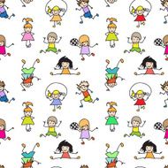 Color Kids Doodles seamless Pattern