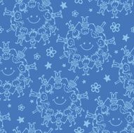 Circle of friends seamless pattern