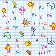 baby school vector seamless