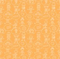 Children dreaming seamless pattern