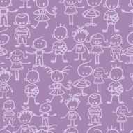 Group of children seamless pattern