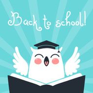 Welcome back to school Card with an owl