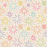 Seamless pattern with doodle flowers