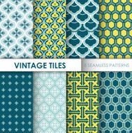 Vintage Tile Backgrounds - 8 seamless patterns