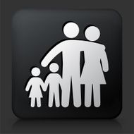 Black Square Button with Family Icon N4