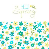 Sizon card Hello Spring with cute flowers