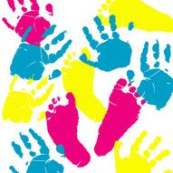 Vector Kids Hand and Feet Prints