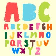 doodle pastel color alphabet set