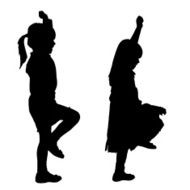 Vector silhouette of children N13