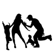 Vector silhouette of a family N4