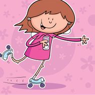 Girl On Roller Blades
