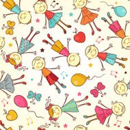 Children seamless vector pattern N2