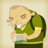 Bad kid with a bag of weed