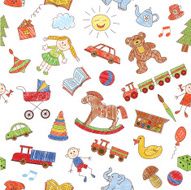 Colorful seamless pattern childish doodles N2