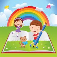 Children&#039;s activities with book