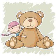 Little Girl With Teddy Bear N2