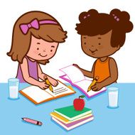 Students doing homework