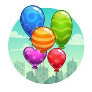 Vector illustration with cute cartoon balloons