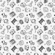 seamless doodle baby pattern background N2