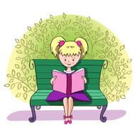 Girl reading on a bench