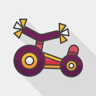 Kids Tricycle flat icon with long shadow eps10