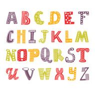 Cute hand drawing alphabet Funny font Hand drawn design