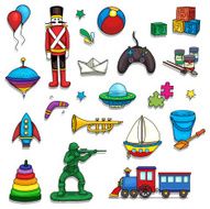 Set of colorful toys