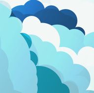 Blue sky clouds illustration