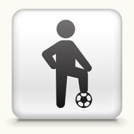 Square Button with Child &amp; Soccer Ball