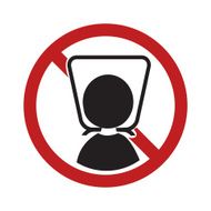 Warning sign with plastic bag