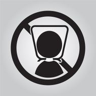 Warning sign with plastic bag illustration