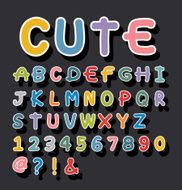 alphabet cute drawn vector