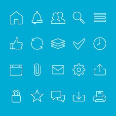 Homepage UI vector stroke icons free image download