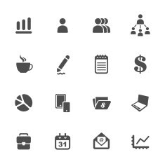 Business theme icons