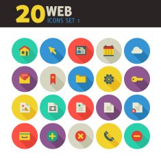 Web icons on circles