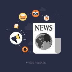 vector modern press release concept illustration
