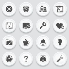 Organizer black icons on with buttons