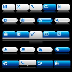 Web navigation templates white and blue on the black