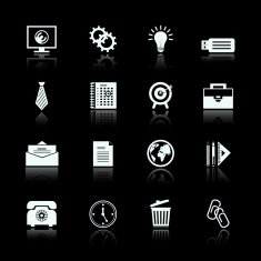 Business office supplies pictograms set N3