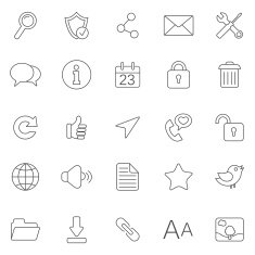 Internet line icons Set 1 Vector