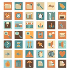 basic flat web icon set
