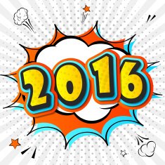 Creative colorful poster 2016 Pop-Art Style Comic with bubbles