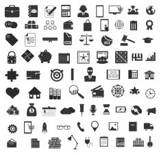 Set of black universal web and mobile icons