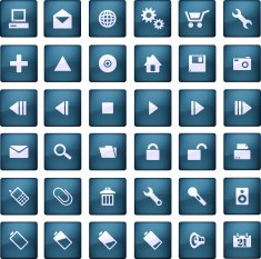 Dark glassy aqua icons