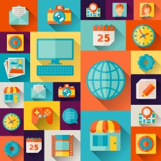 Social media concept illustration in flat design style N5