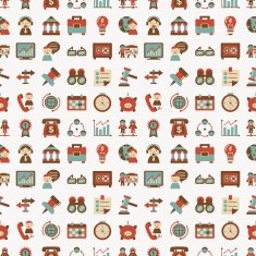 seamless retro flat business pattern background N12