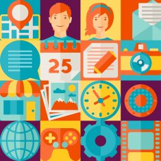 Social media concept illustration in flat design style N6