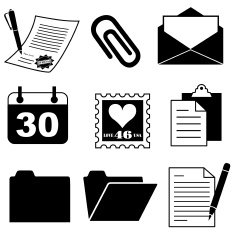 document and office supply icons
