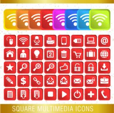 SQUARE MULTIMEDIA ICONS